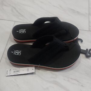 NOBO Black Flip Flops with Colorful Sole